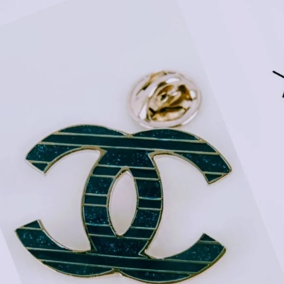 Chanel Interlocking CC Logo Brooch